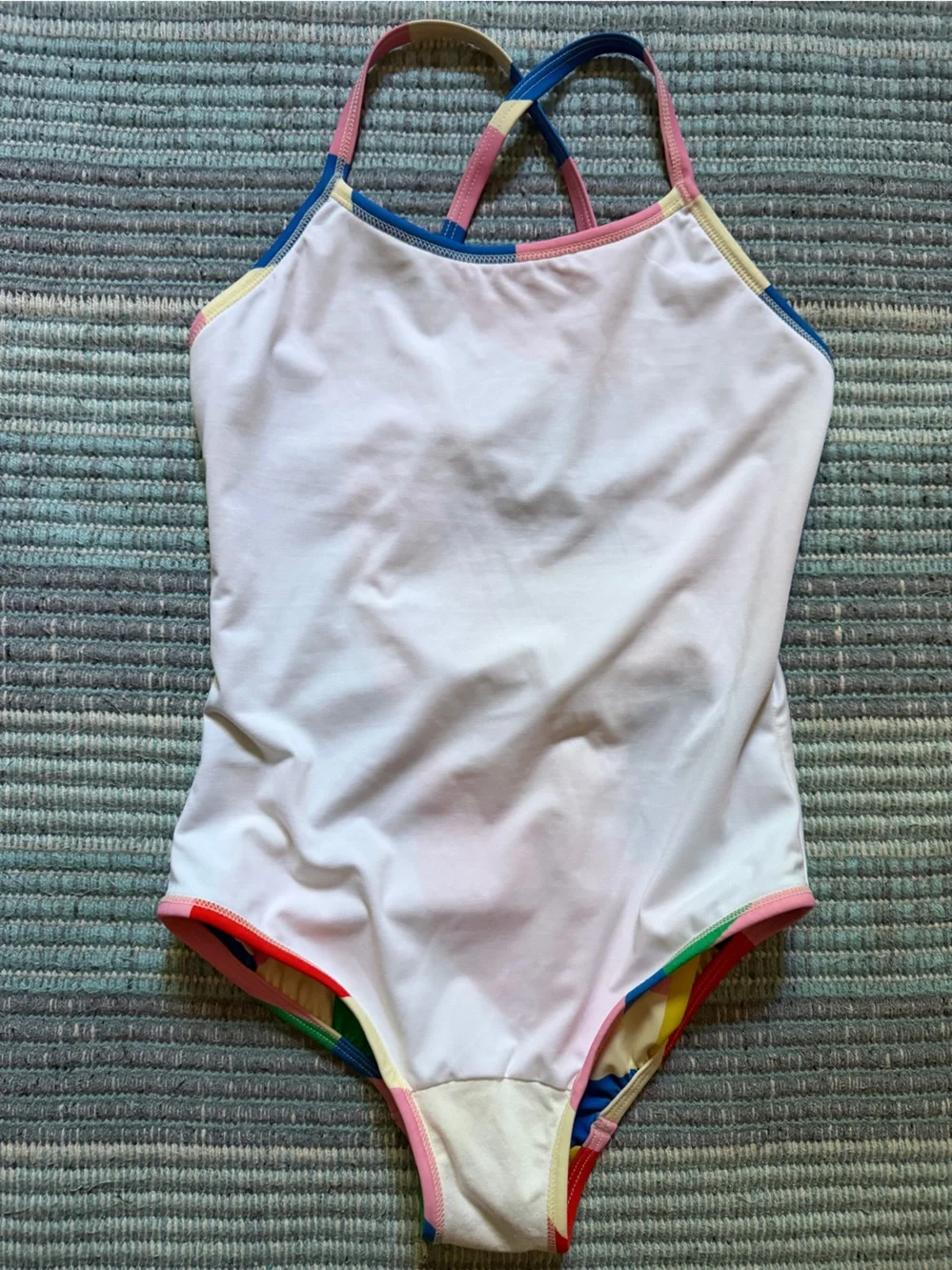 Hanna Anderson Kids One-Piece Swimsuit in Multicolor Geometric Print Size 10